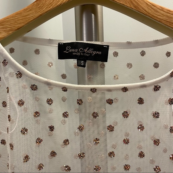 Luna Allegra Made in Italy Sparkly Crop Top - Picture 2 of 6